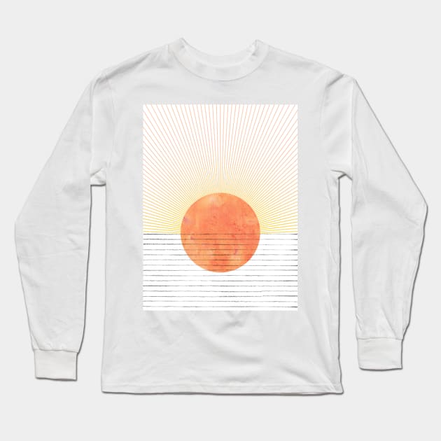 Abstract orange sun Long Sleeve T-Shirt by WhalesWay